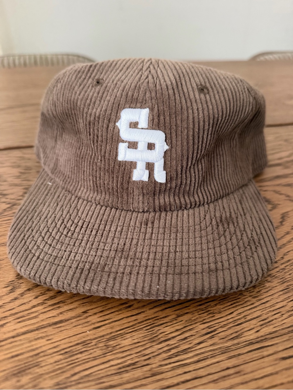 Corduroy Strapback Hat with White SR Logo